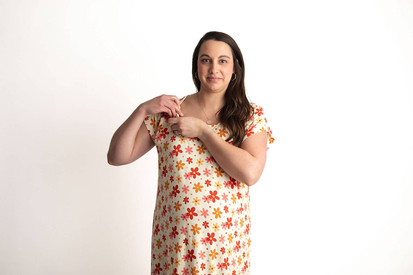 Groovy Floral Maternity Mommy Labor & Delivery/ Nursing Gown