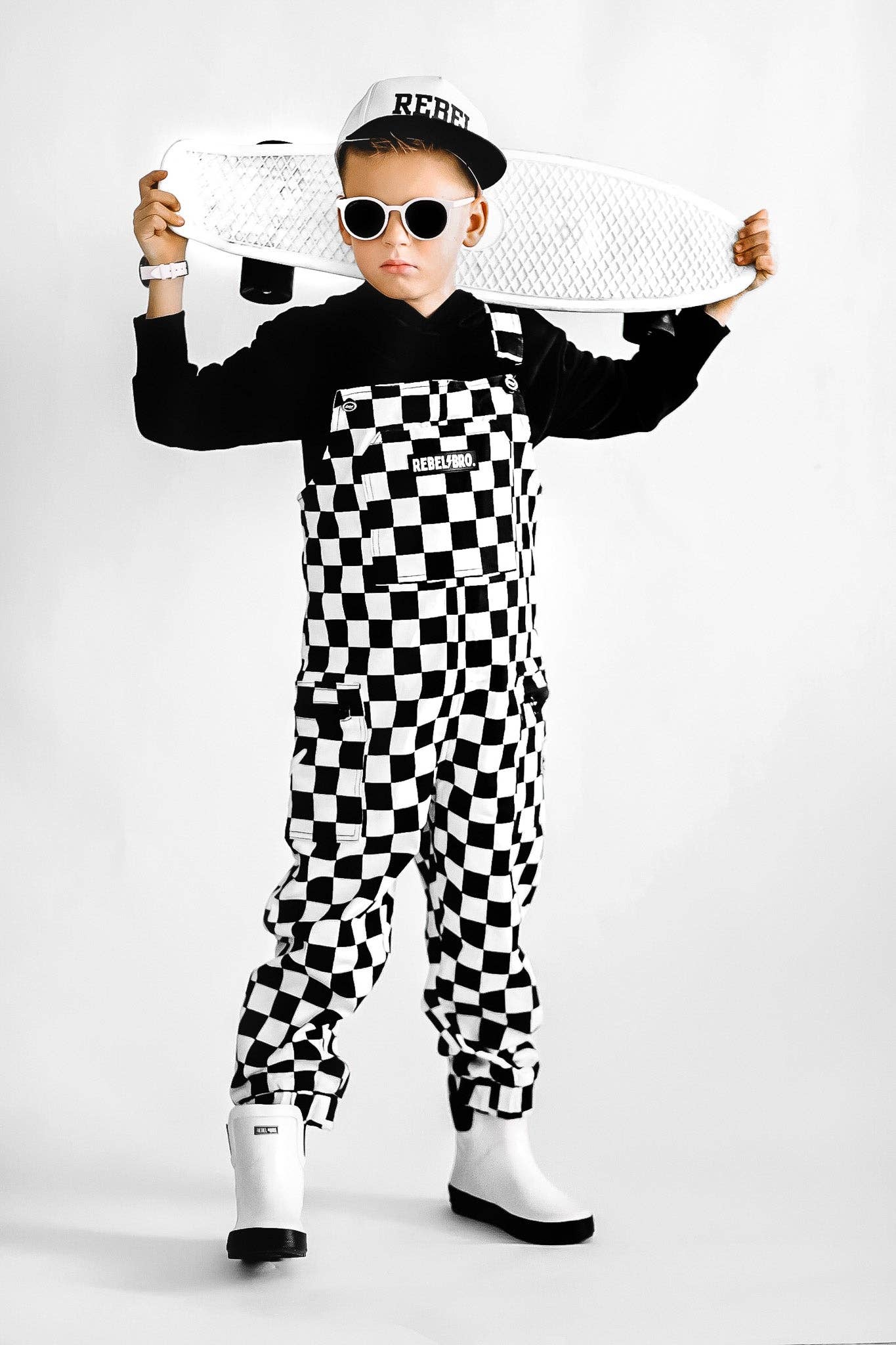 Live Fast Checkered Overalls in Venice