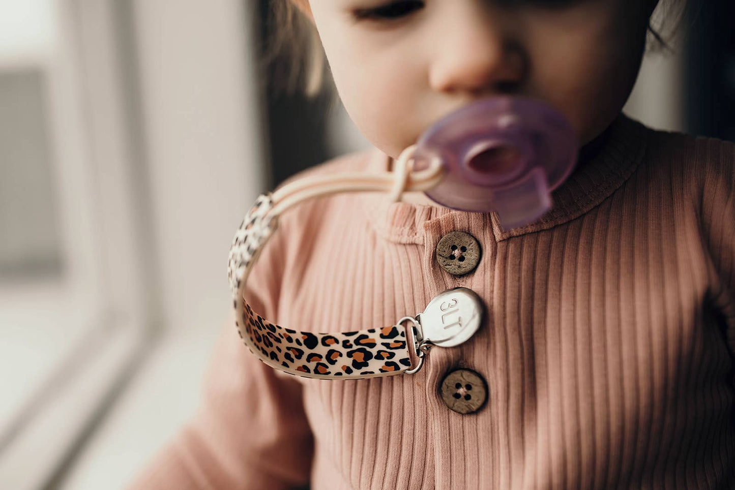 Leopard All Silicone Modern Pacifier Clip