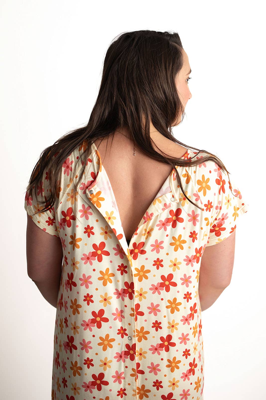 Groovy Floral Maternity Mommy Labor & Delivery/ Nursing Gown