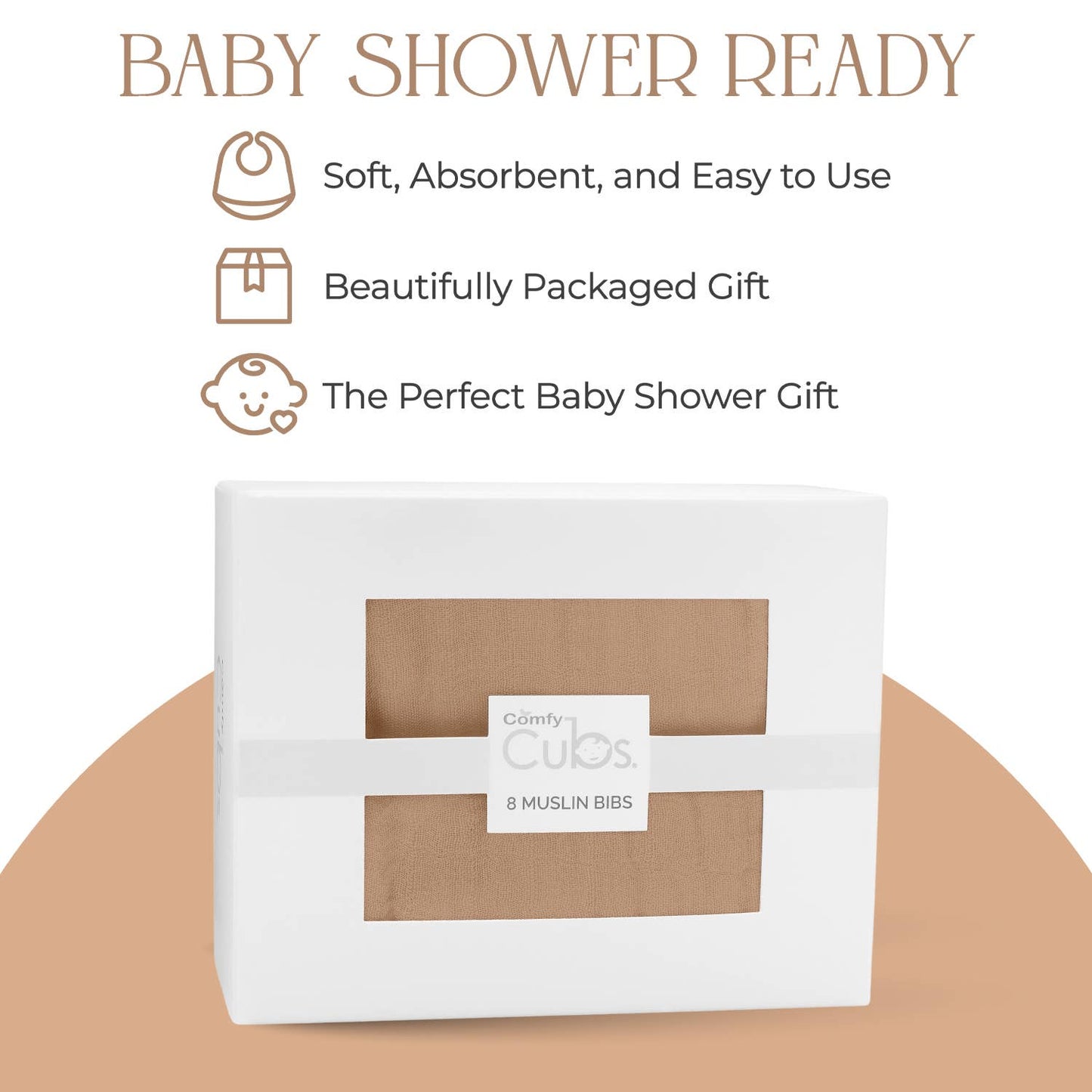 Muslin Cotton Baby Bibs Adjustable Size by Comfy Cubs