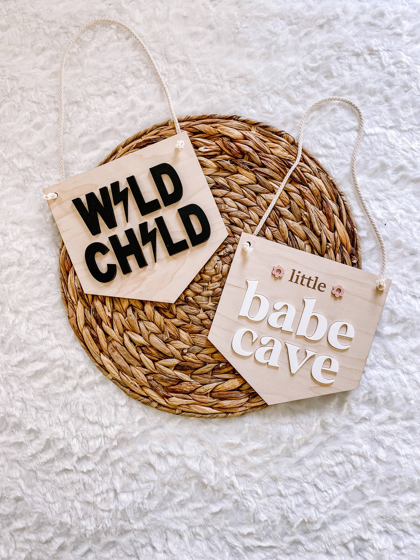 Wild Child Lightning Bolt Nursery Pennant Wall Sign