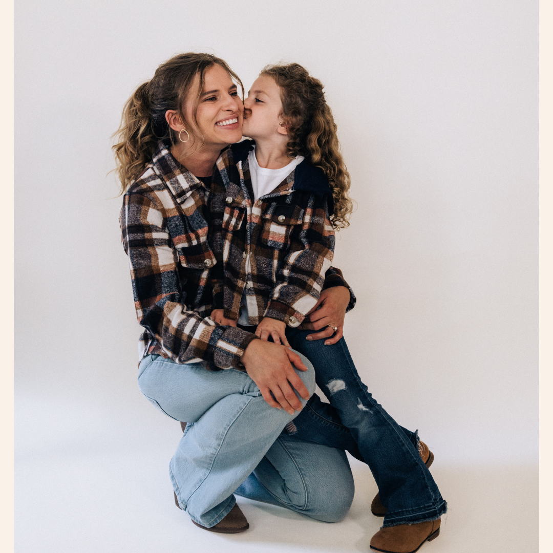 Navy Copper Plaid Flannel - Child