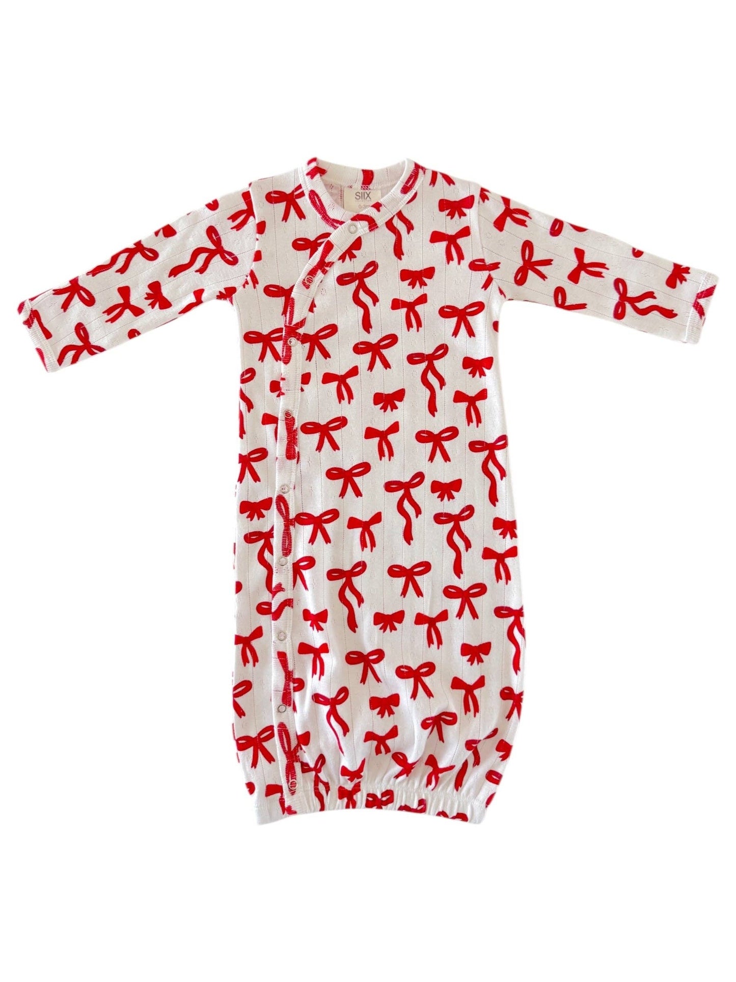 Red Bows / Organic Pointelle Gown