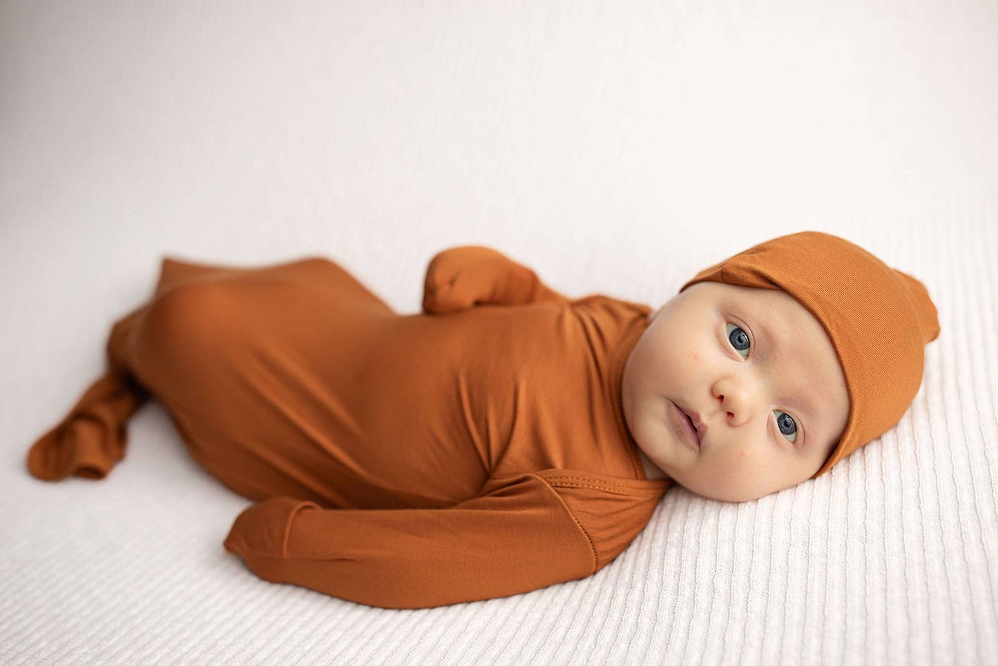 Saddle Longhorn Orange Western Knotted Newborn Baby Gown