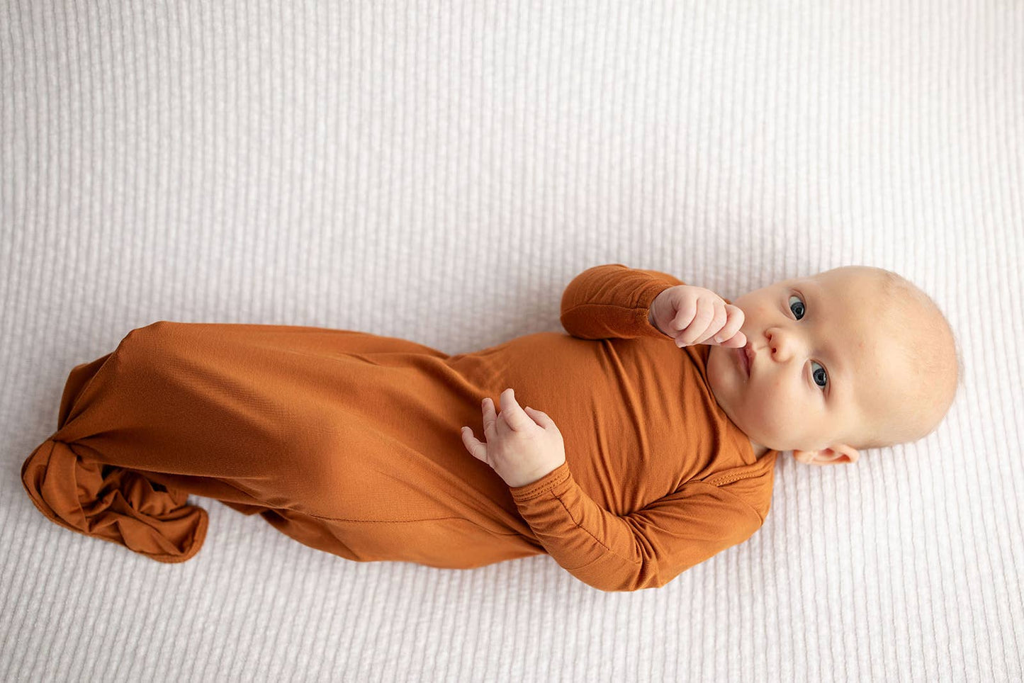 Saddle Longhorn Orange Western Knotted Newborn Baby Gown