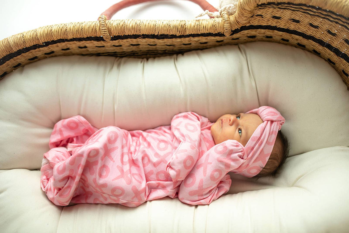 XOXO Love Valentine's Day Knotted Newborn Baby Gown