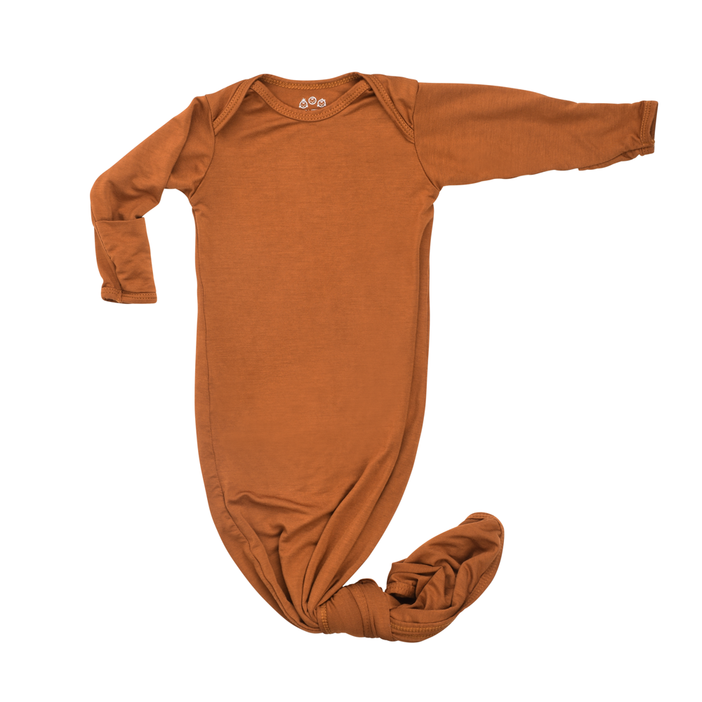Saddle Longhorn Orange Western Knotted Newborn Baby Gown
