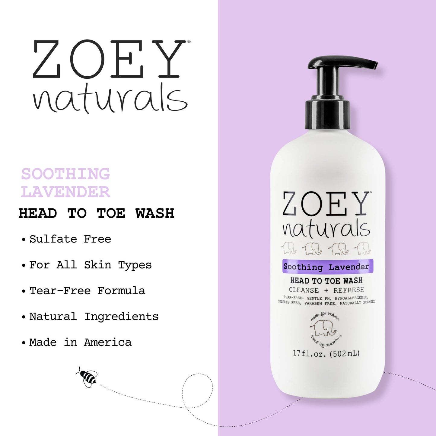 Soothing Lavender Head to Toe Wash - 17oz