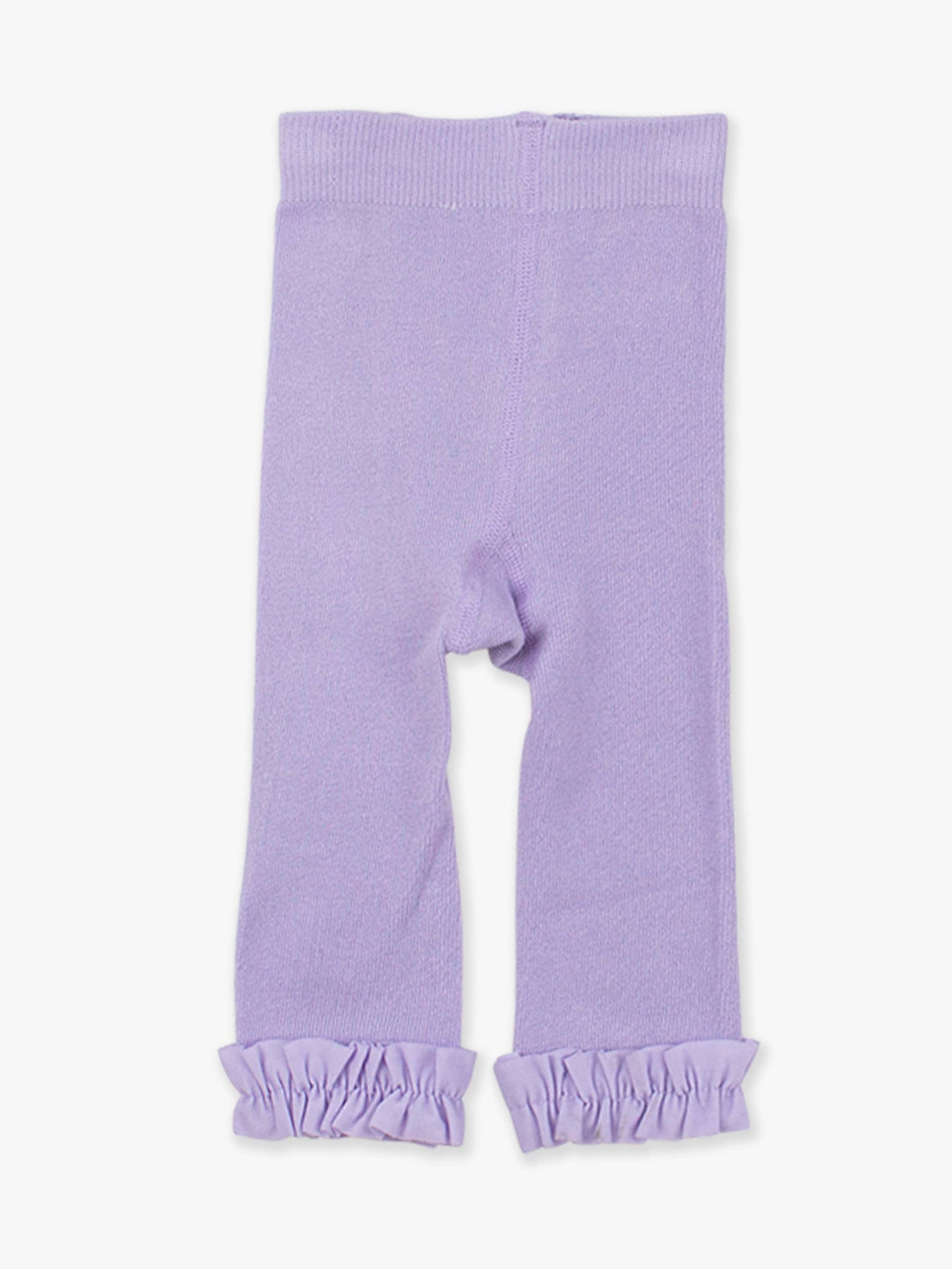 Girls Lavender Footless Ruffle Tights