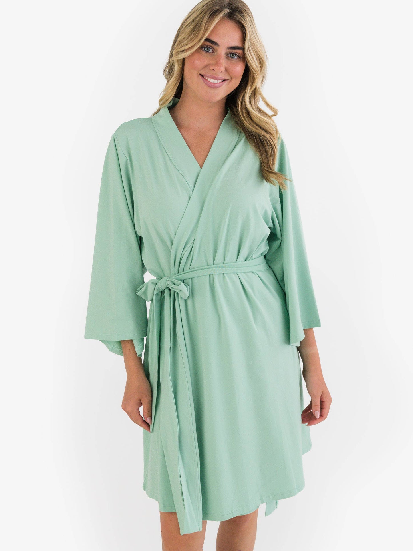 SoftSnooze™ Women's Cotton Modal Sage Mommy & Me Maternity Robe