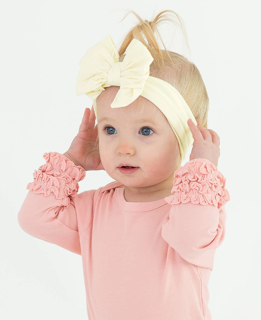 Girls Ivory Big Bow Headband