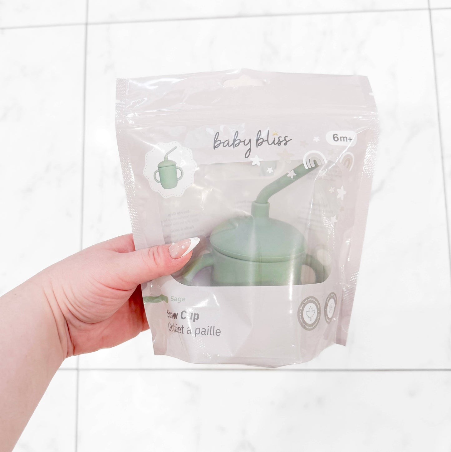 Sippy Cup with Straw, Spill-Proof & Anti-Stain - Sage