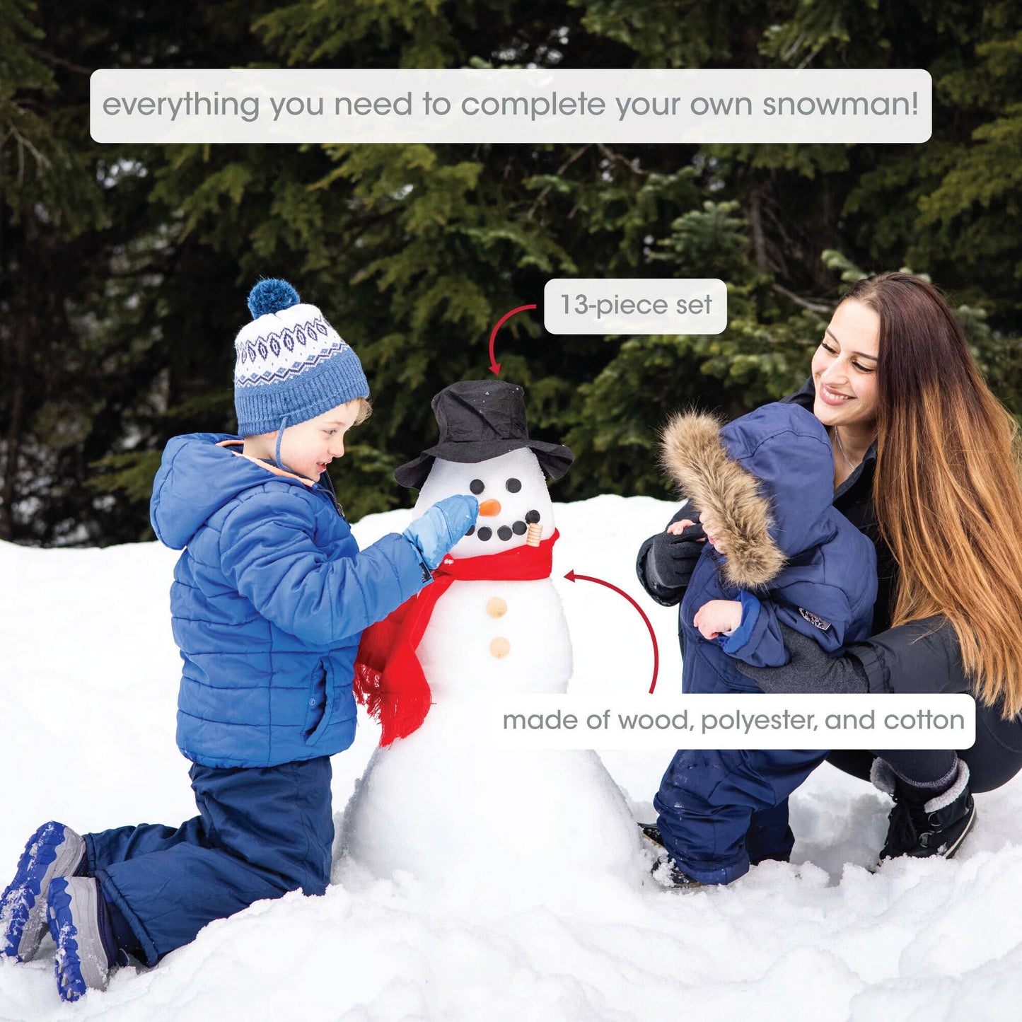 Build Your Own Snowman Christmas & Holiday Kit, DIY Kit
