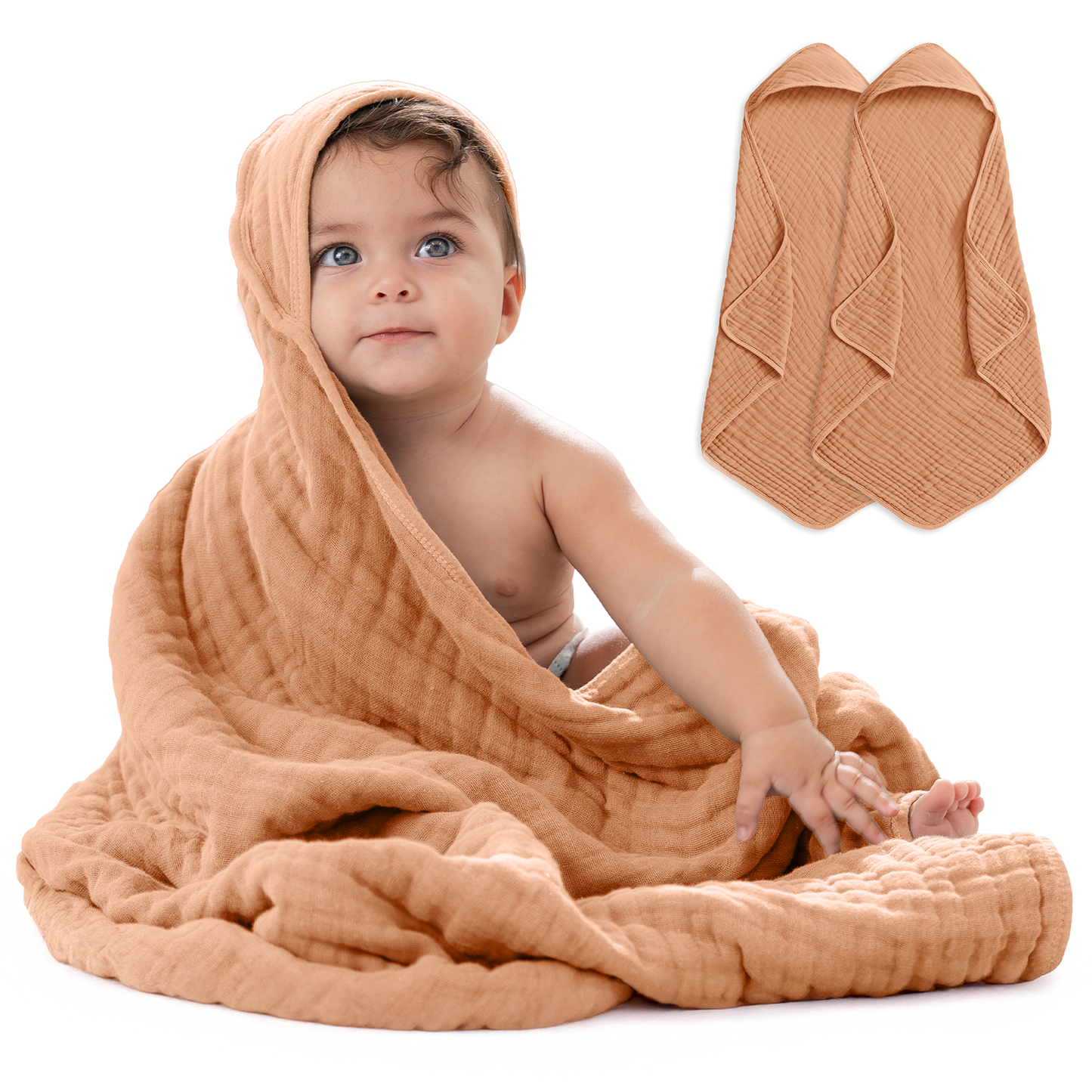Hooded Baby Towels 6 Layer Muslin Cotton Towel for Kids