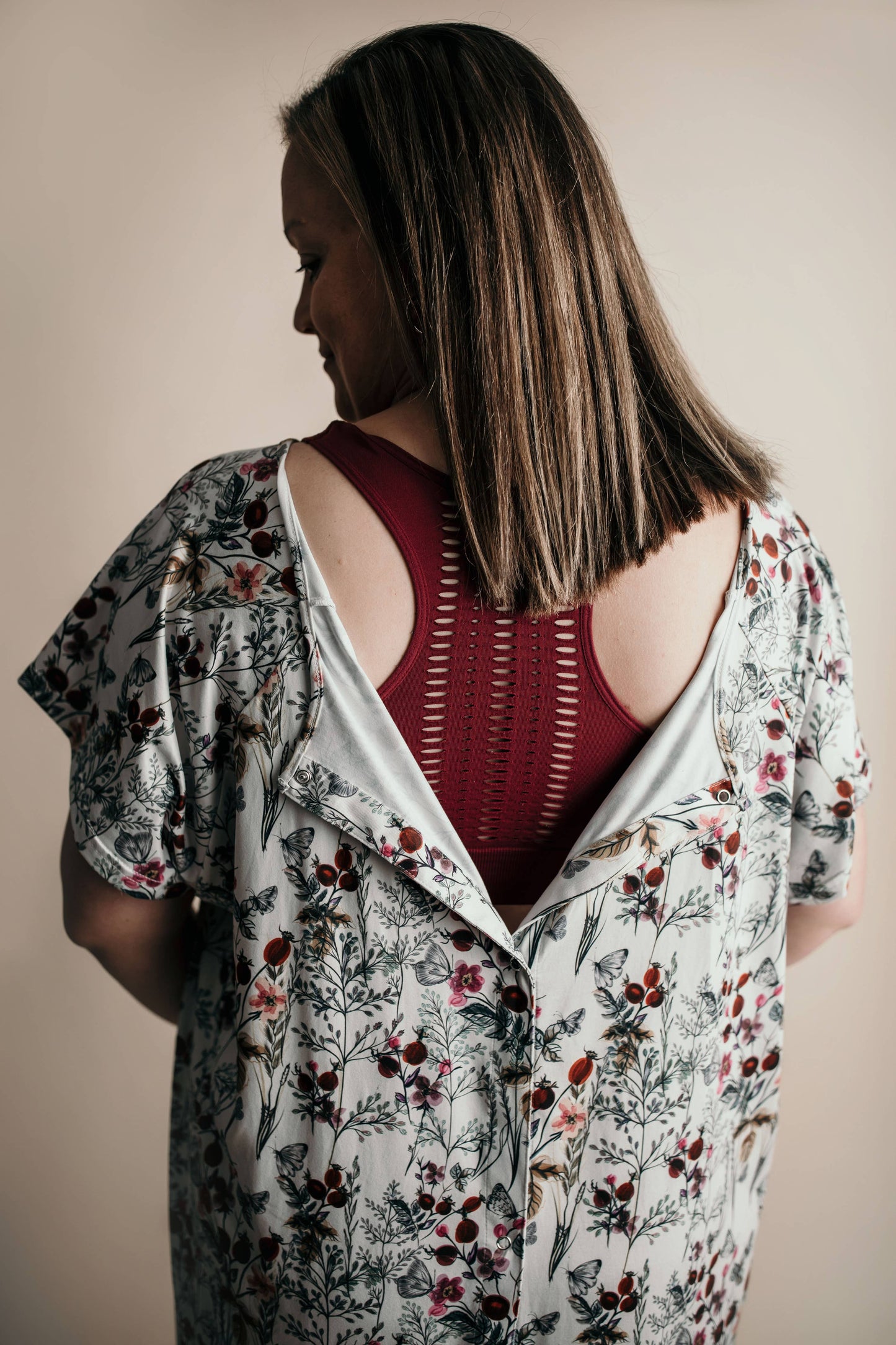 Floral Mommy Labor and Delivery/ Nursing Gown