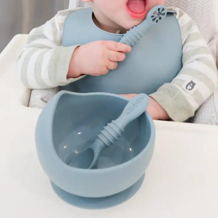 Infant Training Spoons for Self Feeding - Dusty Teal