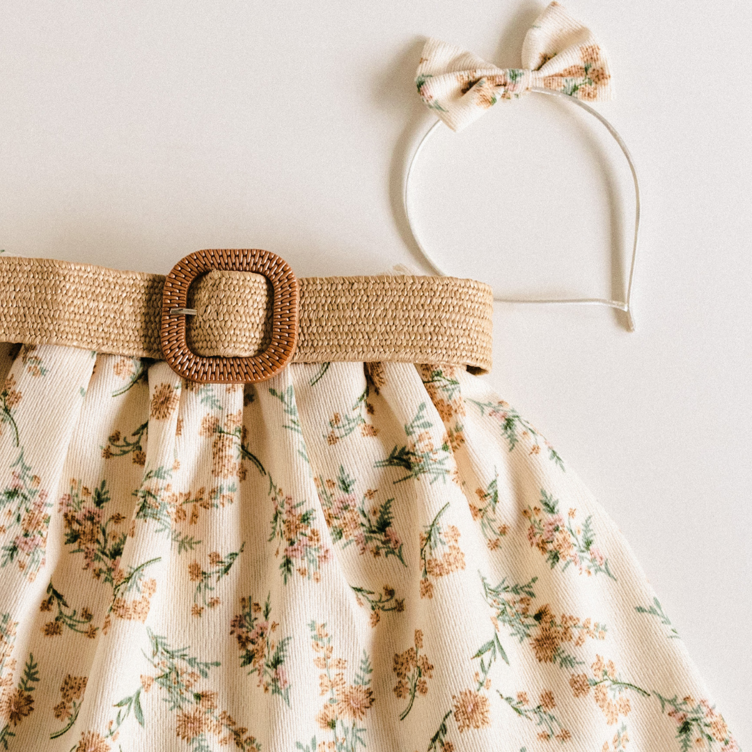 Light Cream Floral Skort - Child