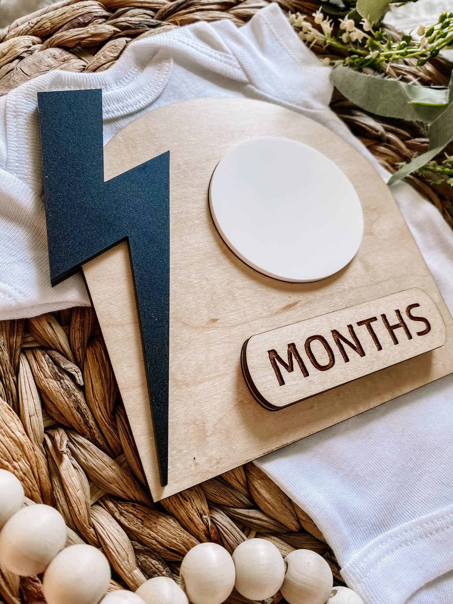 Lightning Bolt Monthly Milestone Dry Erase Sign