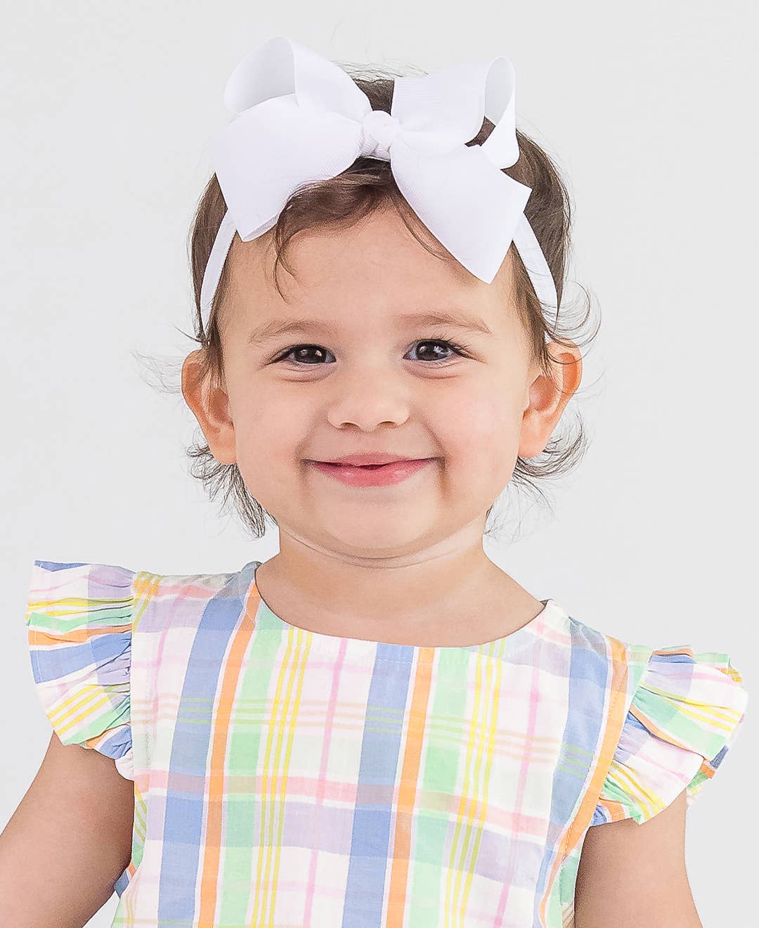 Girls White Bow Headband