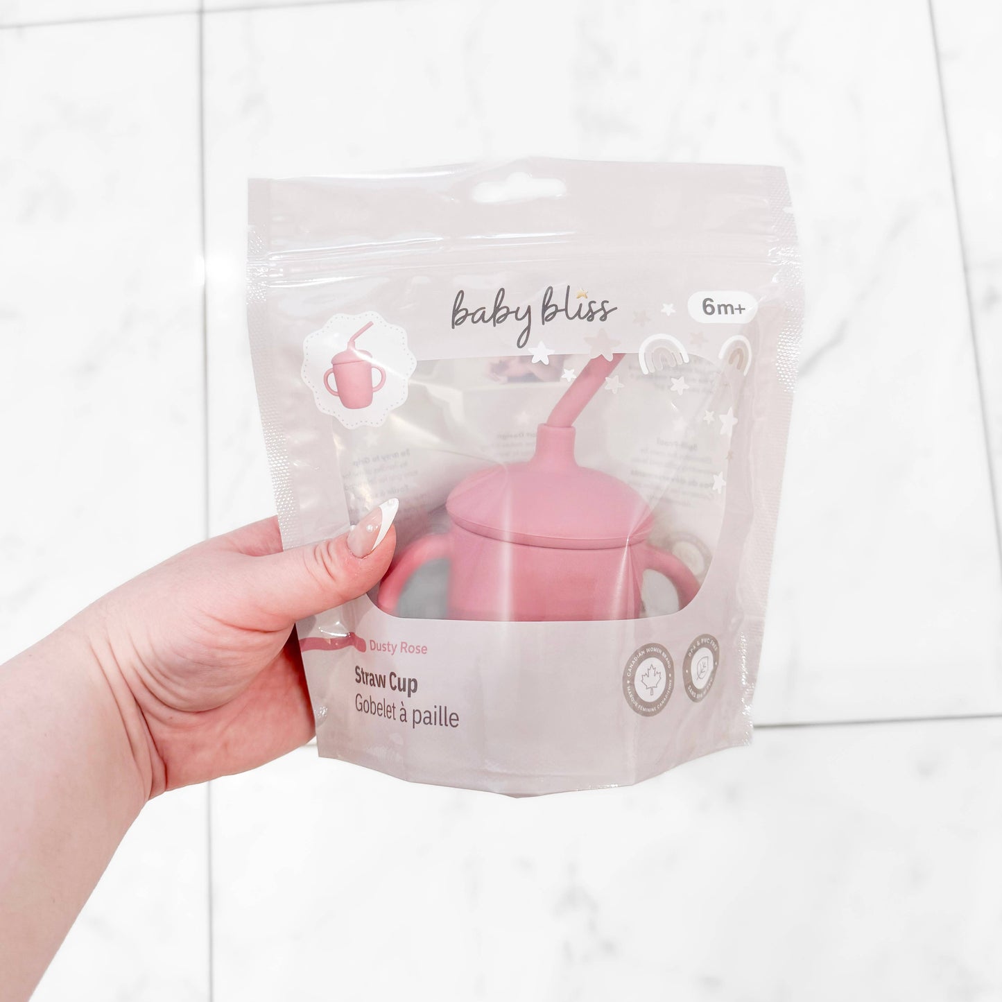 Sippy Cup with Straw, Spill-Proof & Anti-Stain - Dusty Rose