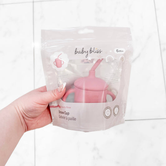 Sippy Cup with Straw, Spill-Proof & Anti-Stain - Dusty Rose