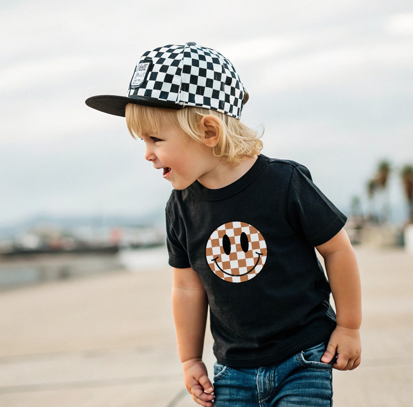 Checkered Smiley | Infant, Toddler, Youth Boys & Girls Shirt