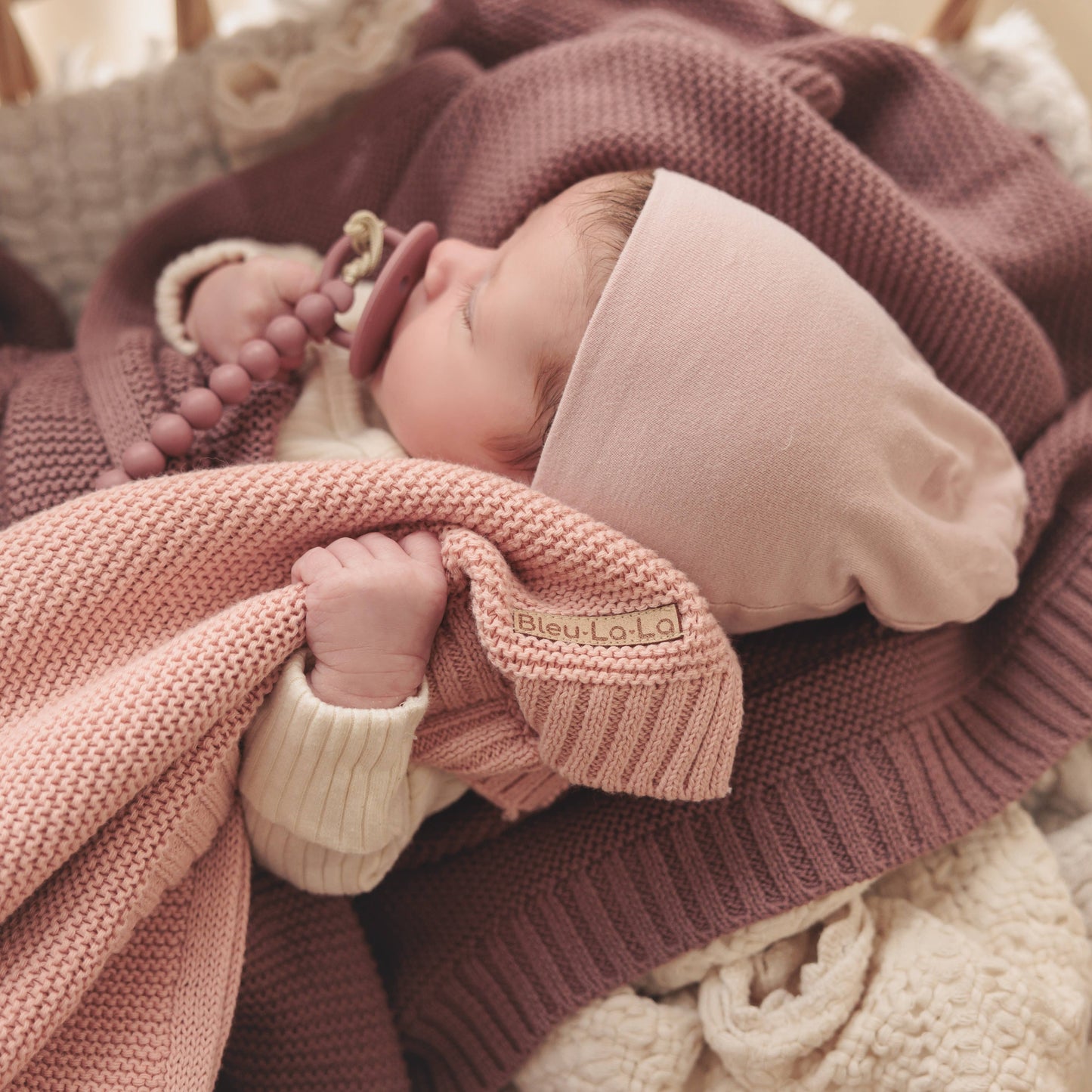 Heritage Knit 100% Organic Cotton Swaddle Baby Blanket