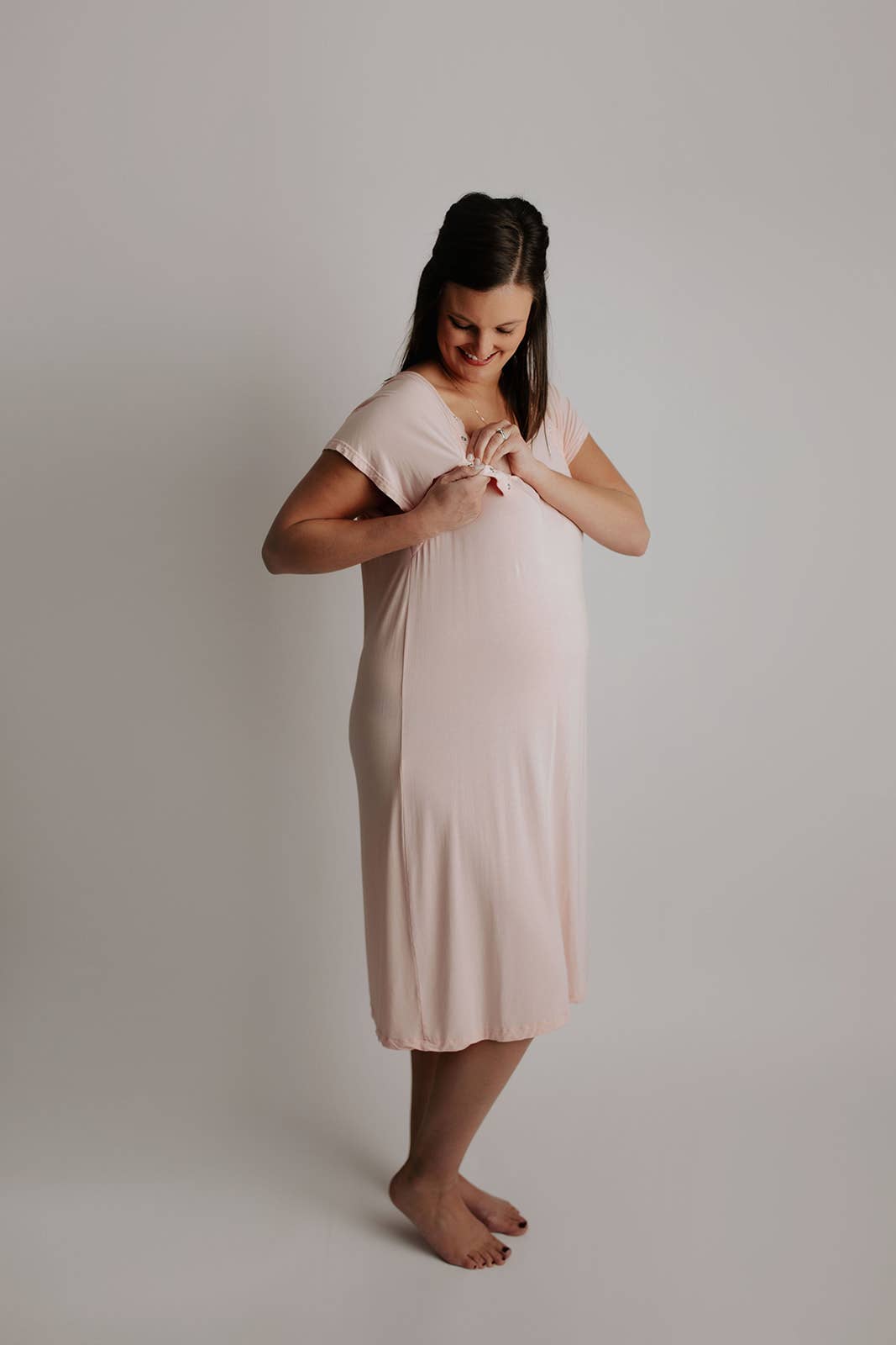 Heavenly Pink Mommy Labor and Delivery/ Nursing Gown