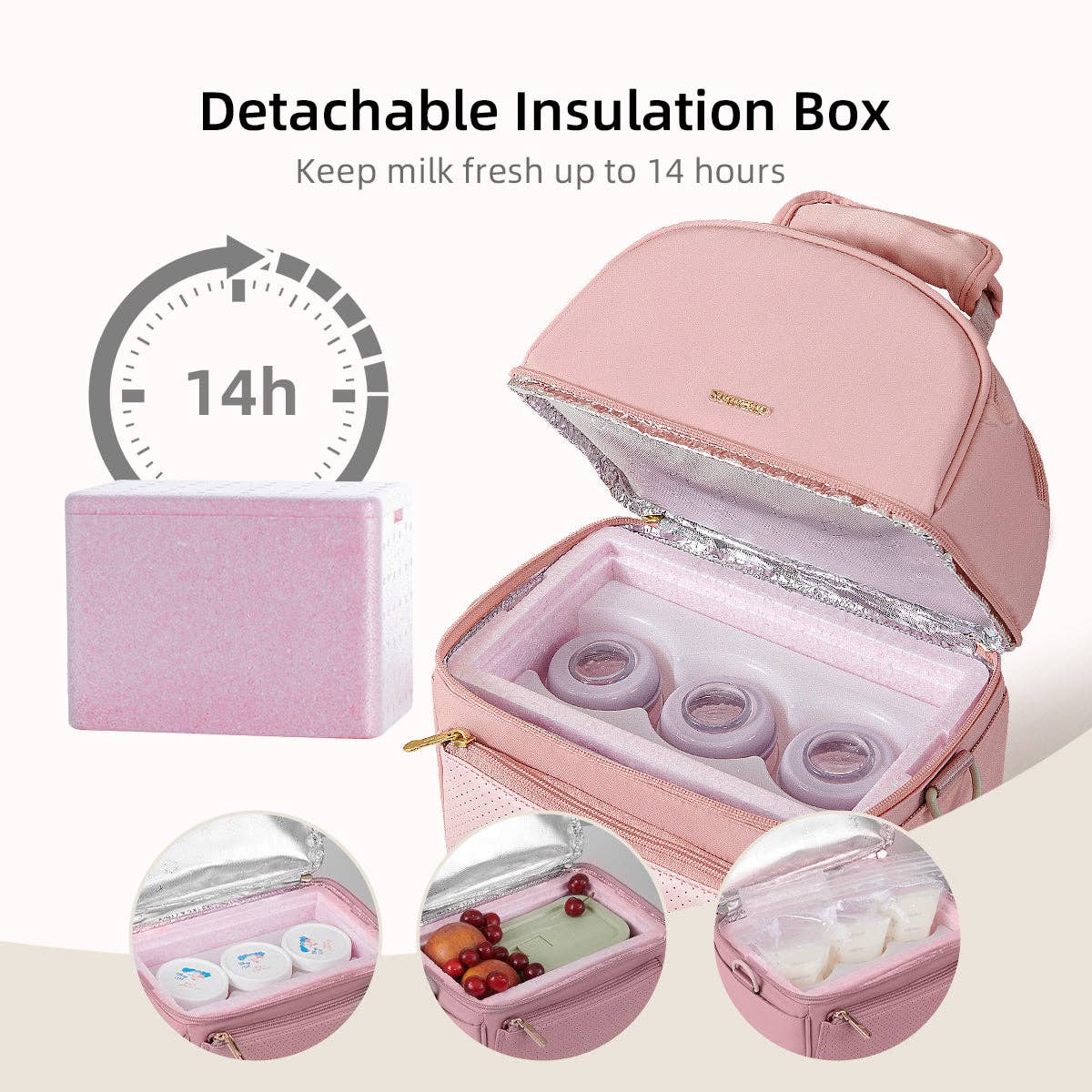 Breastmilk Cooler Bag with Detachable Insulation Box Set