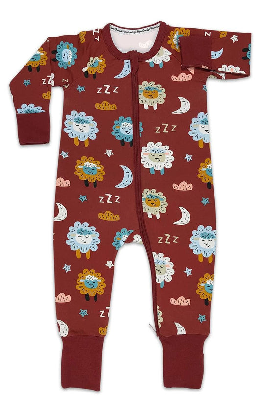 Sleepy Sheep, Red Baby Pajamas