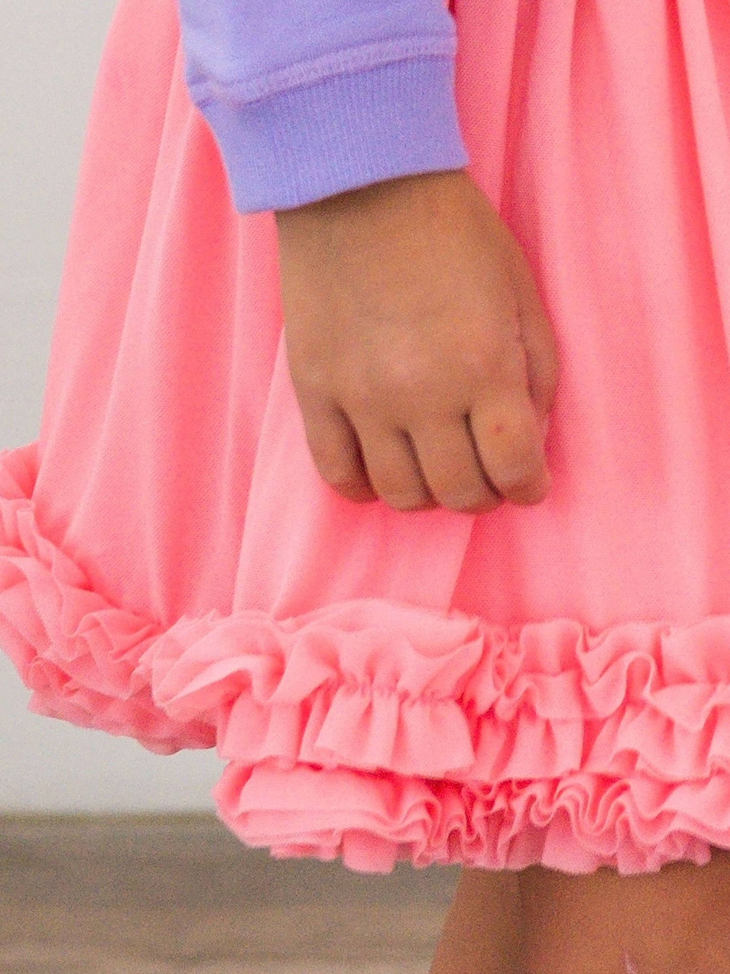 Girls Bubblegum Pink Elastic Waist Ruffle Tulle Skirt