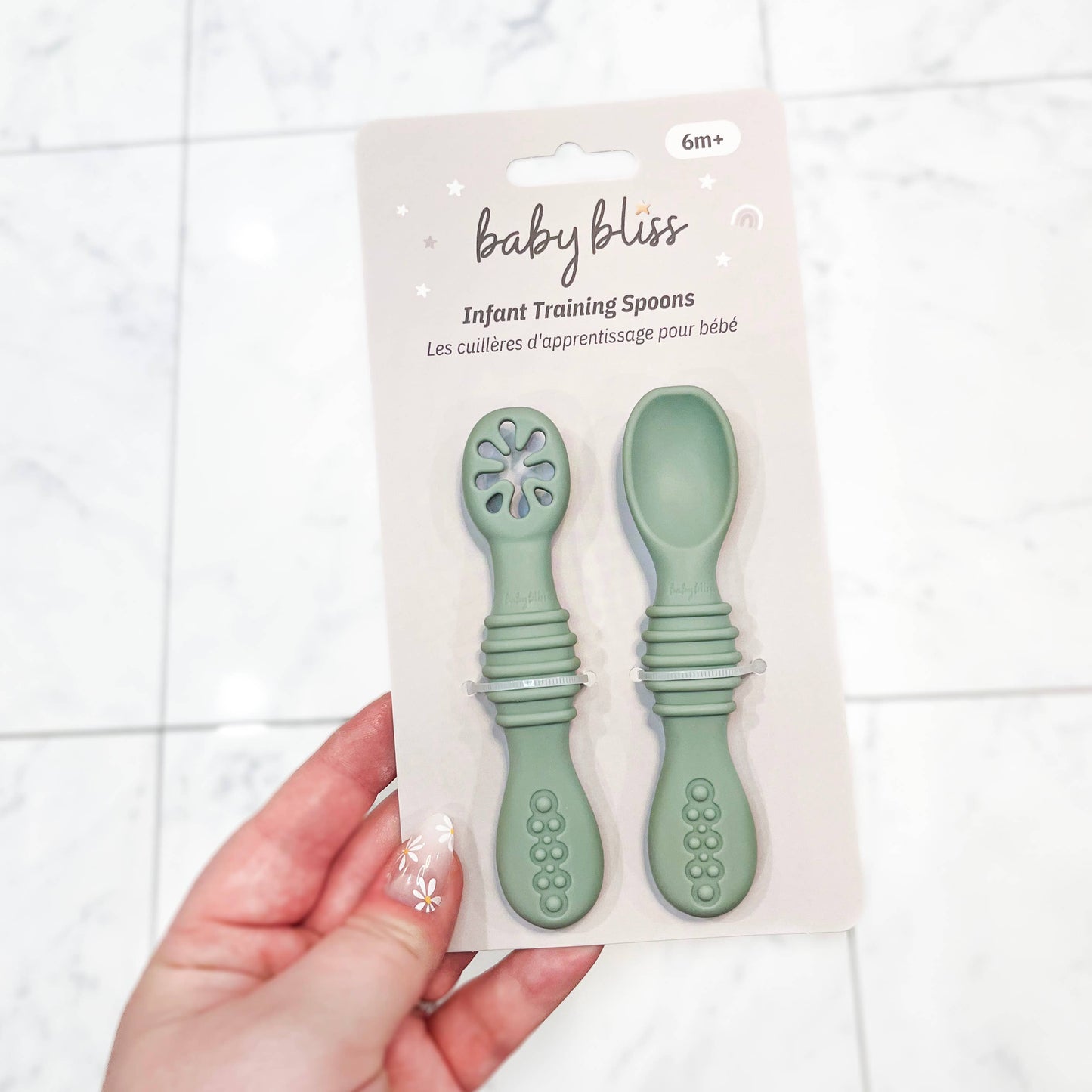 Infant Training Spoons for Self Feeding - Sage