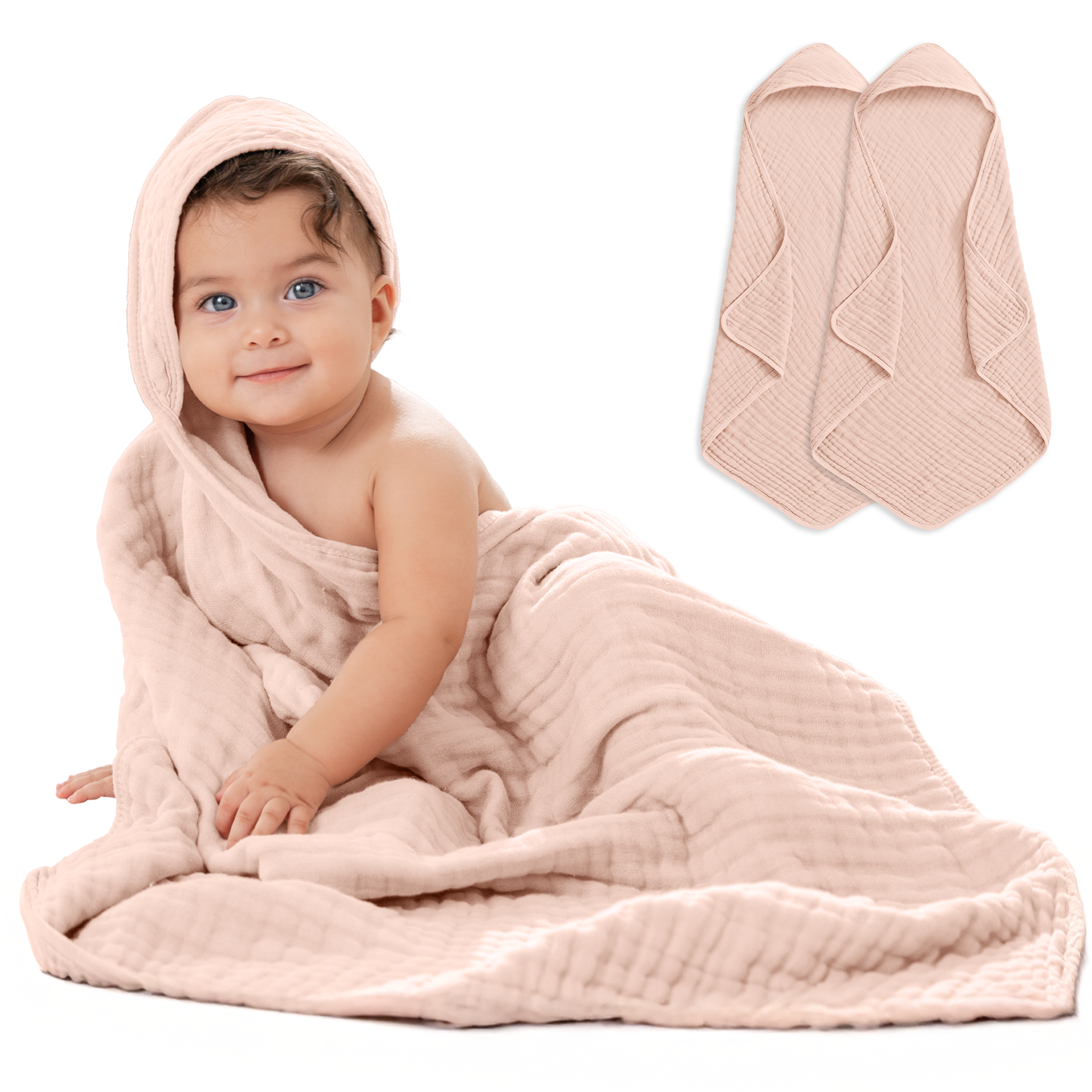 Hooded Baby Towels 6 Layer Muslin Cotton Towel for Kids