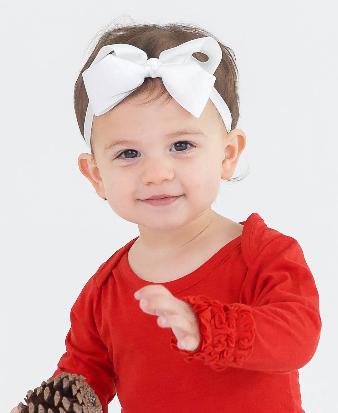 Girls White Bow Headband