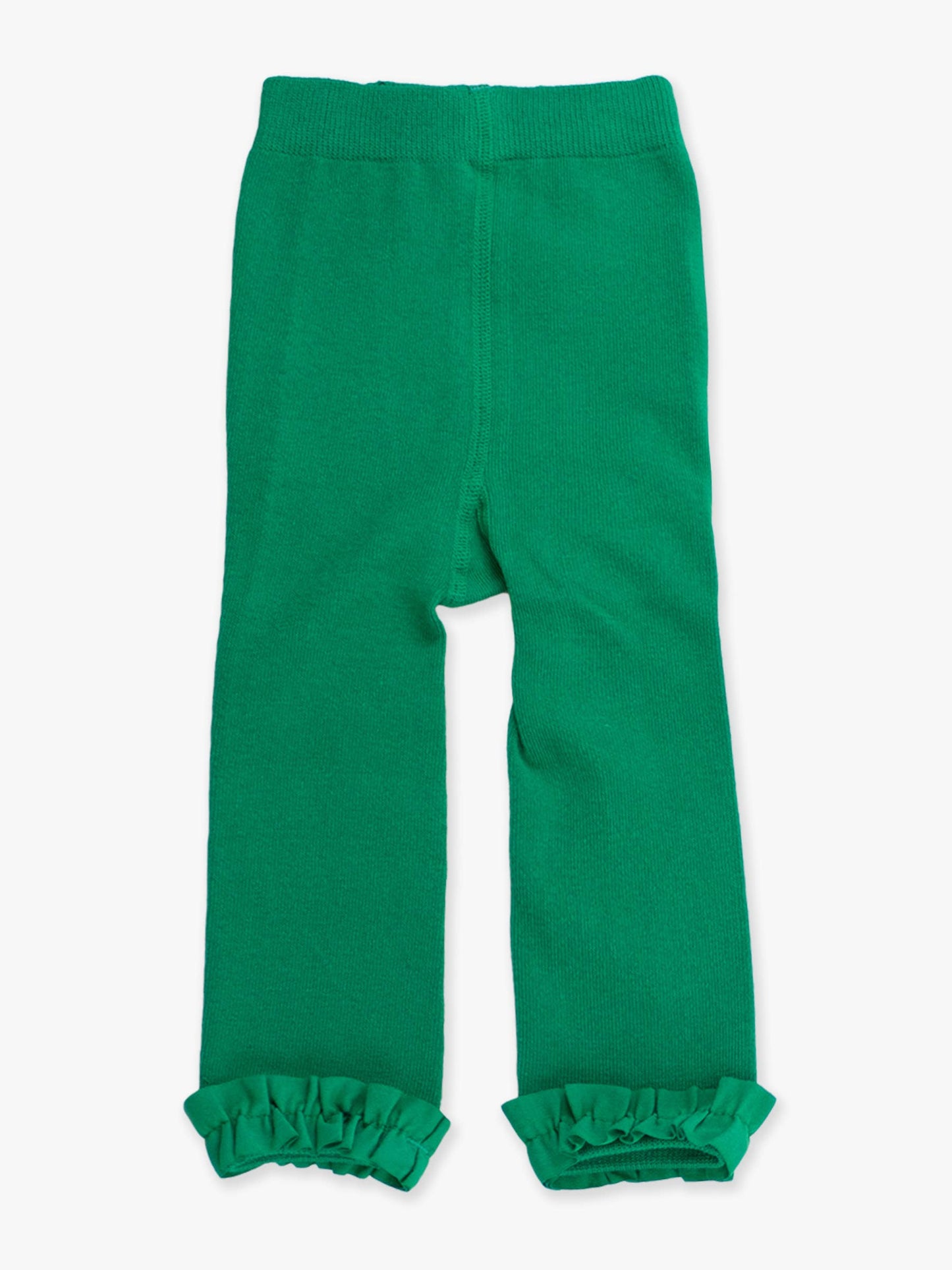 Girls Green Footless Ruffle Tights