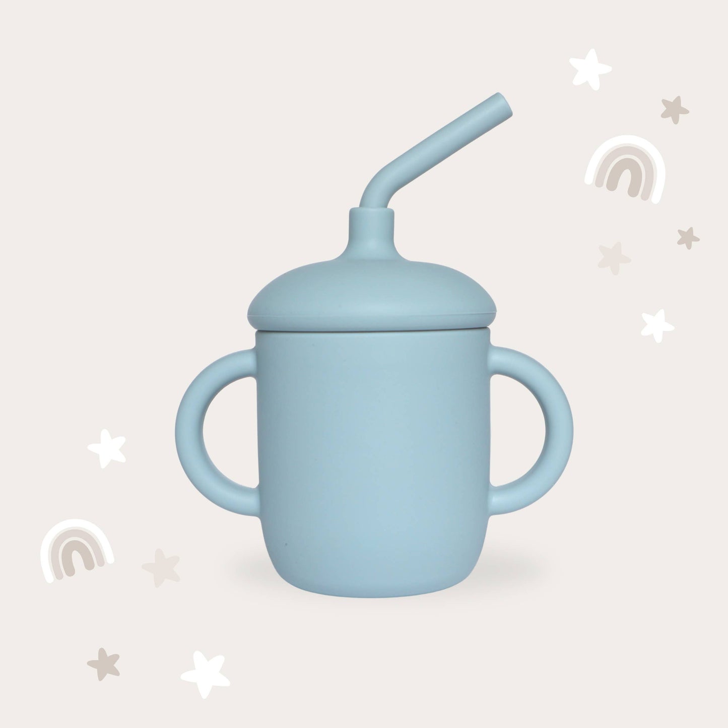 Sippy Cup with Straw, Spill-Proof & Anti-Stain - Dusty Teal